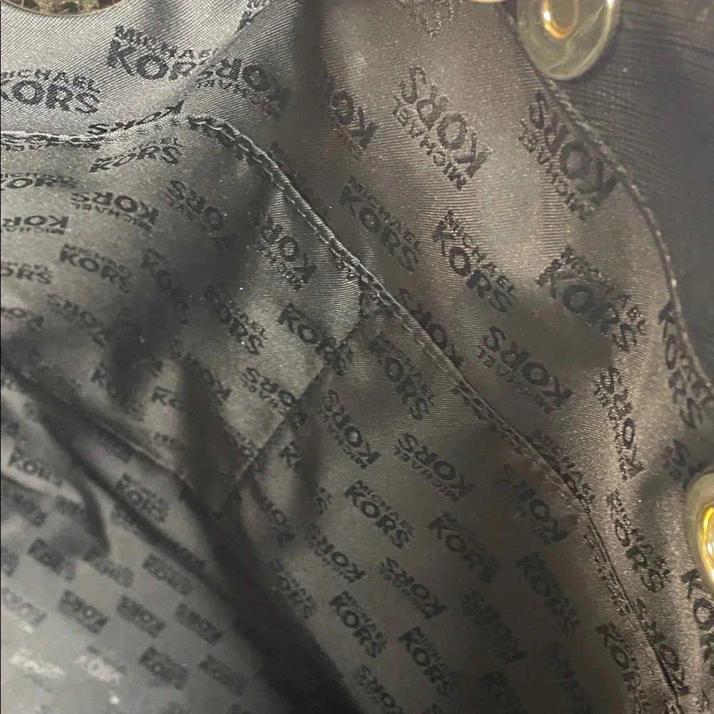 Michael Kors Black leather Tote Bag large MK purse